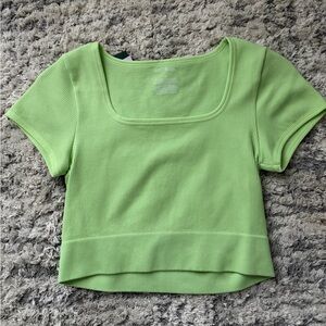 Wild Fable Lime Green Ribbed Crop Top